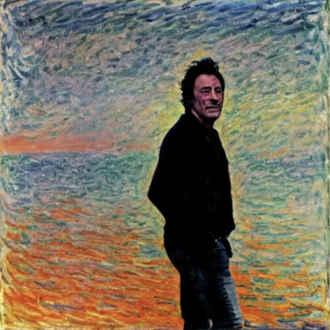 Bruce-Springsteen in the style of Claude Monet     1